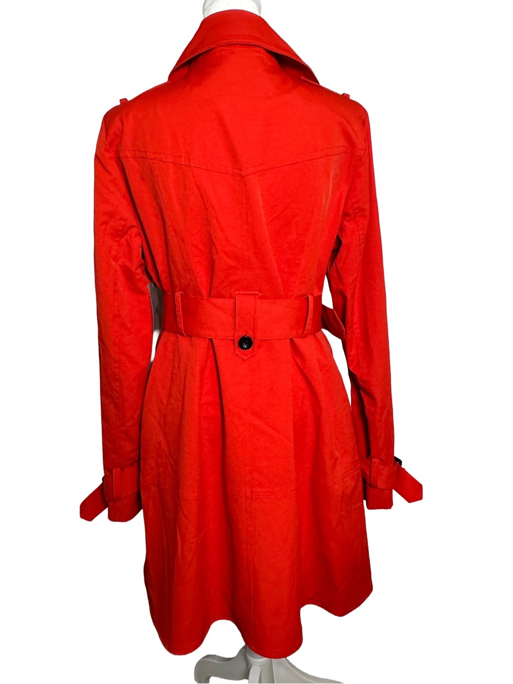 Worthington Red Trench with Cream Lining Burberry Look-a-like Vintage Look NWT - Picture 3 of 10